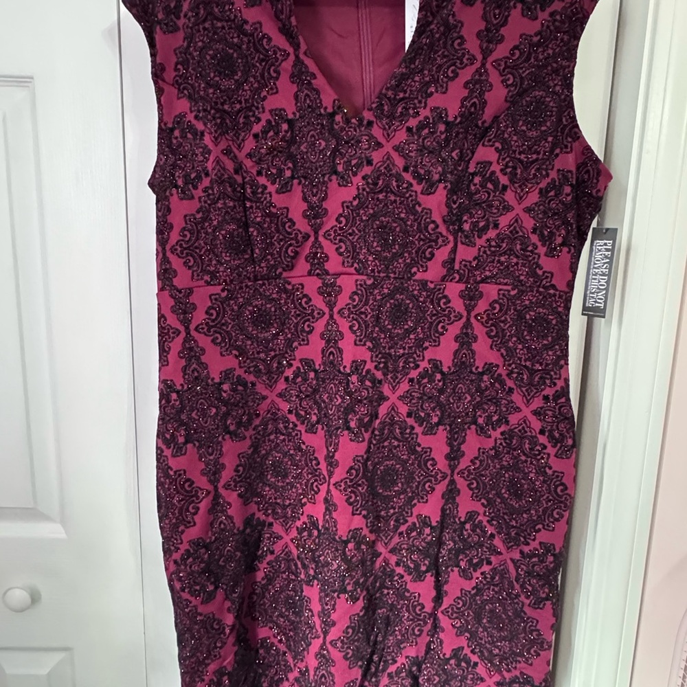 New York & Company Burgundy and Black Dress